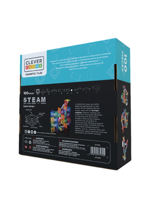 Cleverclixx Ball Run Dazzling Lights Pack Intense knikkerbaan 100 Stuks - voorkant 2 multicolor