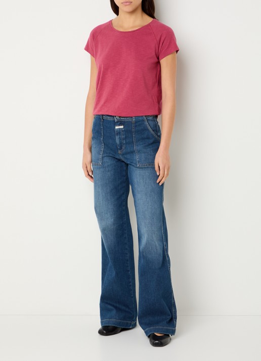 CLOSED Aria high waist wide leg jeans met steekzakken - voorkant 4 indigo