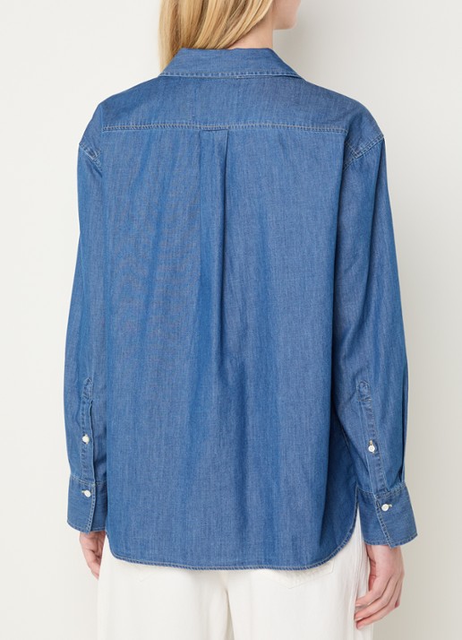 CLOSED Asymmetrische blouse van chambray - achterkant 4 indigo