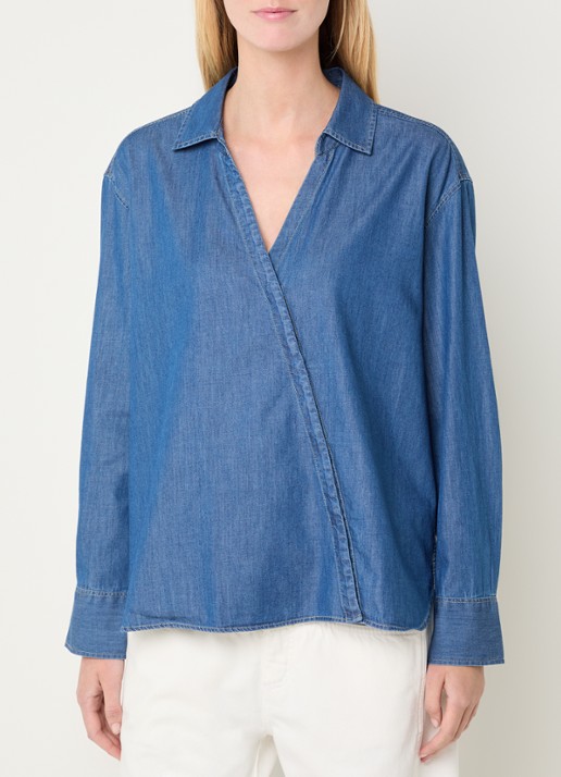 CLOSED Asymmetrische blouse van chambray