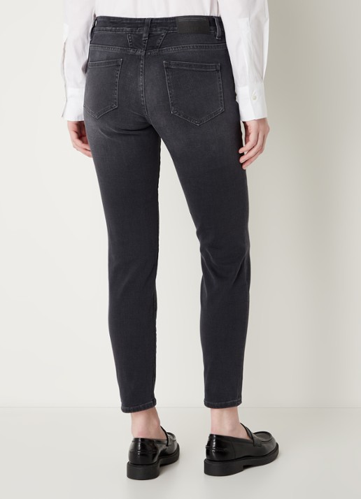 CLOSED Baker low waist cropped slim fit jeans met stretch - achterkant 3 antraciet