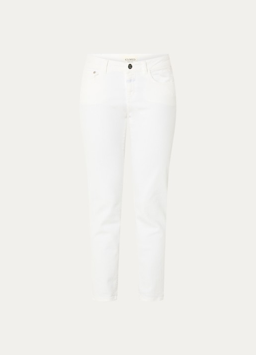 CLOSED Baker low waist slim fit cropped jeans met steekzakken - voorkant wit