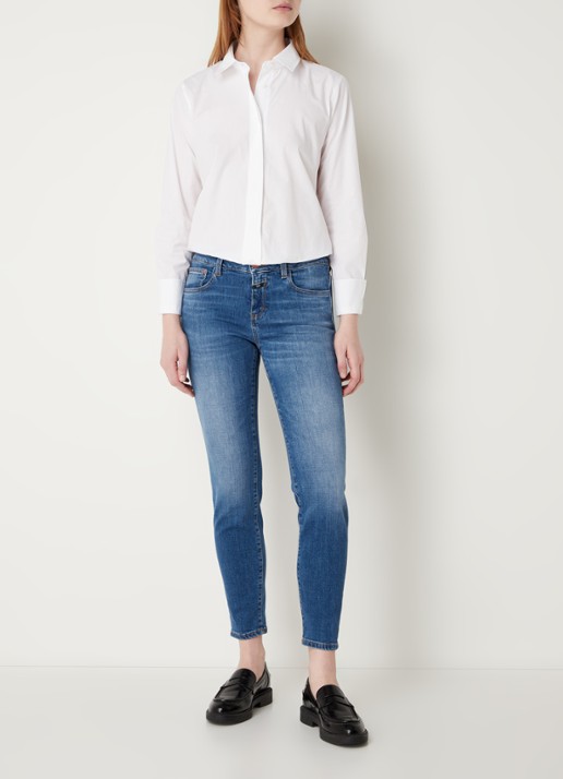 CLOSED Baker low waist slim fit cropped jeans van  katoen - voorkant 4 indigo