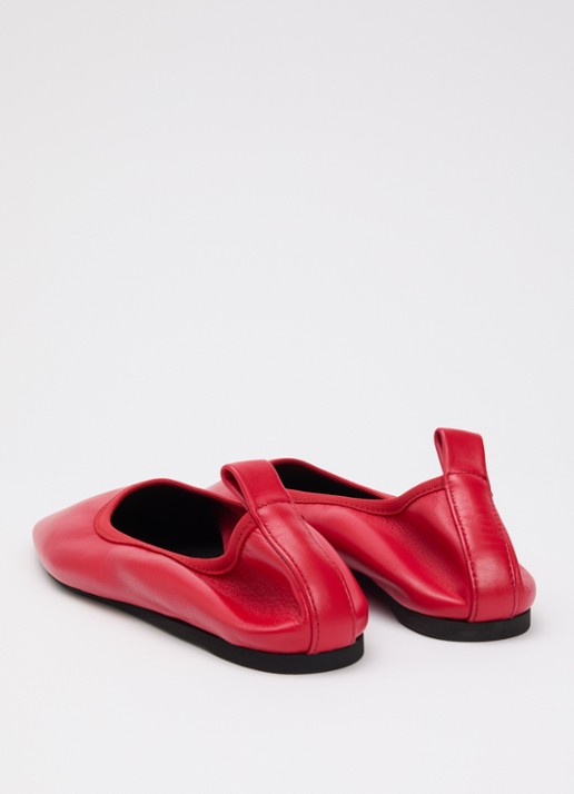 CLOSED Ballerina van leer - achterkant rood