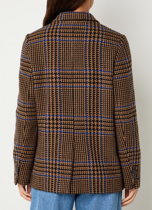 CLOSED Blazer in wolblend met pied-de-poule dessin - achterkant 2 hazelnootbruin