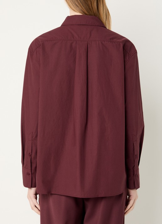 CLOSED Blouse met asymmetrische zoom - achterkant bordeauxrood