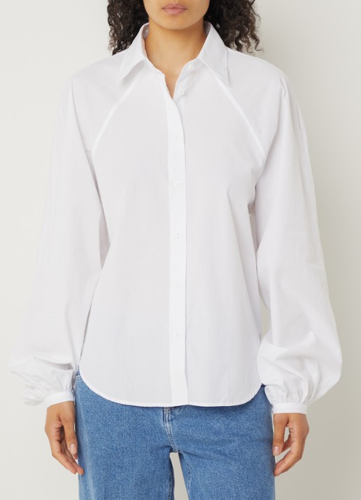 CLOSED Blouse met ballonmouw - detail 4 wit