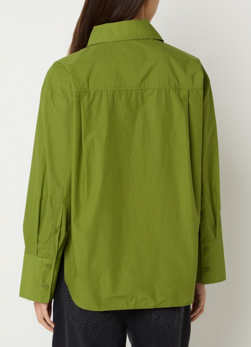 CLOSED Blouse met borstzakken en strikkraag - achterkant 3 groen