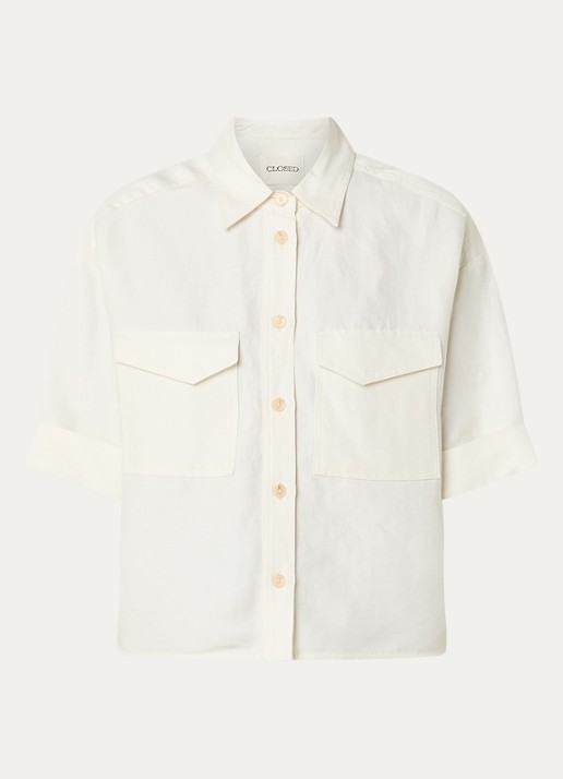 CLOSED Blouse met borstzakken - voorkant 2 creme