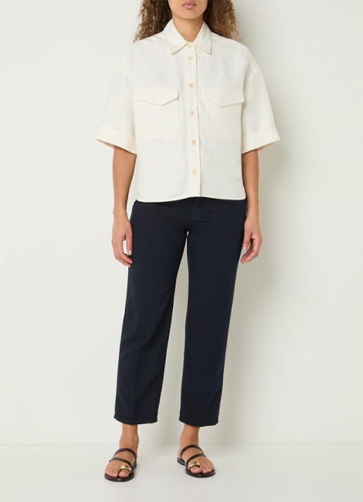 CLOSED Blouse met borstzakken - voorkant 3 creme