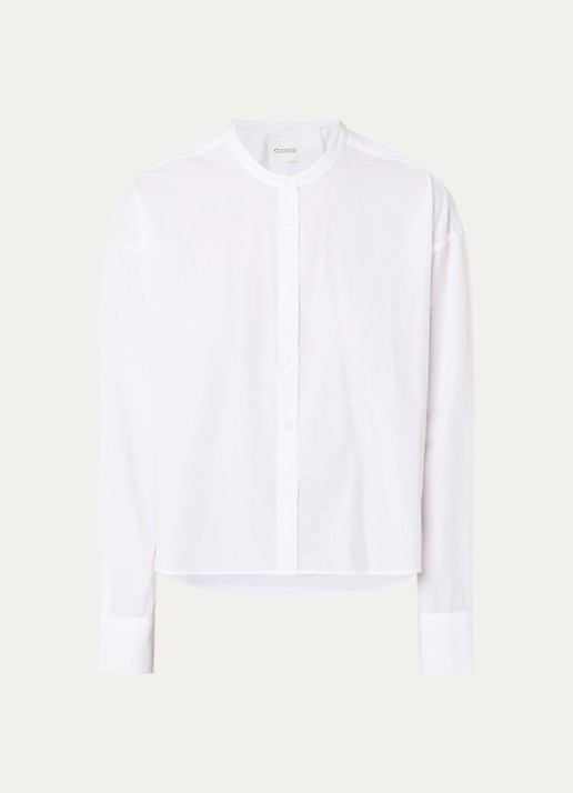 CLOSED Blouse met ronde hals - voorkant 3 wit