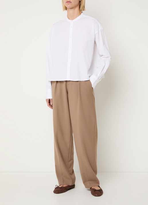 CLOSED Blouse met ronde hals - voorkant 4 wit