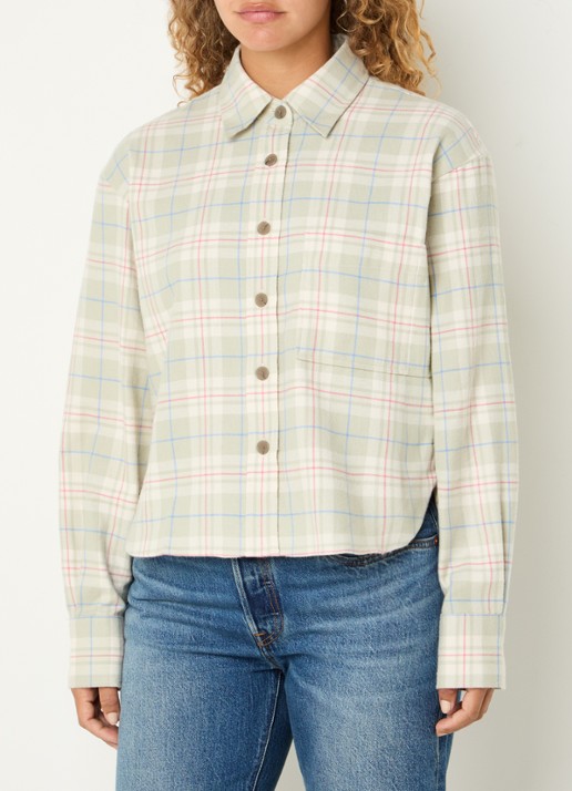 CLOSED Blouse met ruitdessin - detail 2 lichtgroen