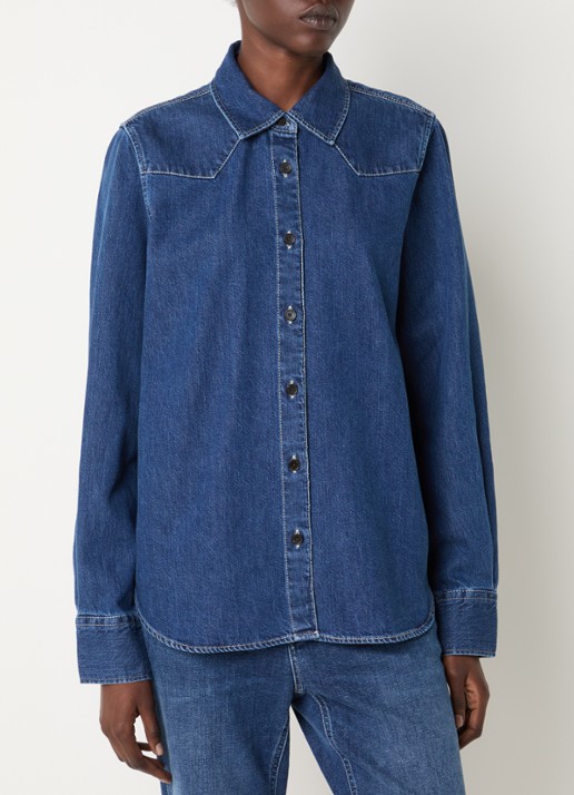 CLOSED Blouse van denim met kraag
