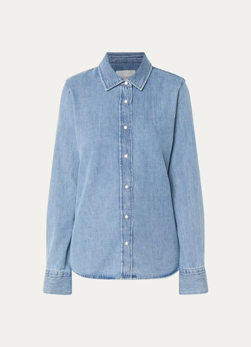 CLOSED Blouse van denim - voorkant 2 indigo