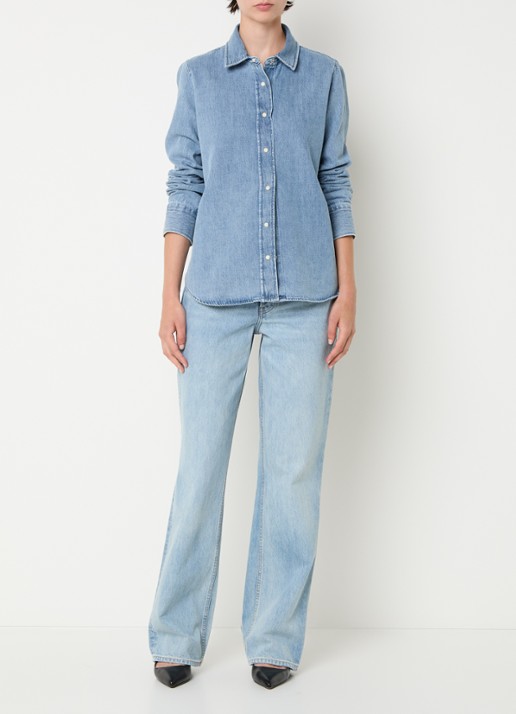 CLOSED Blouse van denim - voorkant 3 indigo