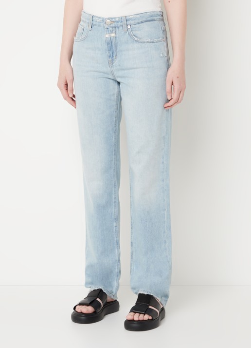 CLOSED Briston mid waist straight leg jeans met lichte wassing
