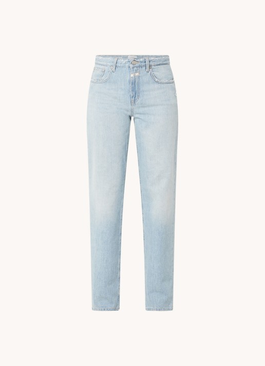 CLOSED Briston mid waist straight leg jeans met lichte wassing - voorkant indigo