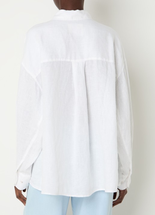 CLOSED Cape blouse van linnen met borstzak - achterkant wit