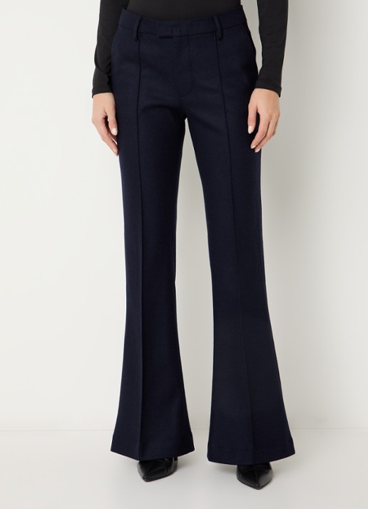 CLOSED Denair mid waist flared fit pantalon van wol met persplooi