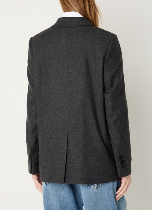 CLOSED Double-breasted blazer in wolblend - achterkant 3 antraciet