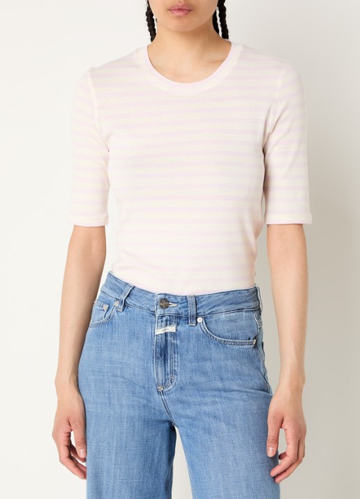 CLOSED Fijngebreid T-shirt met streepprint