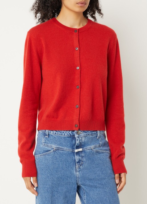 CLOSED Fijngebreide pullover in kasjmierblend - detail 4 rood