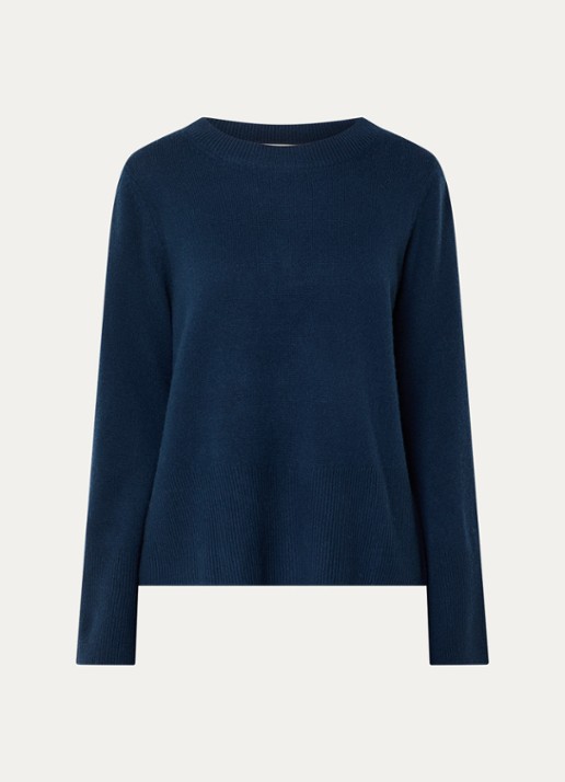 CLOSED Fijngebreide trui van wol - voorkant donkerblauw