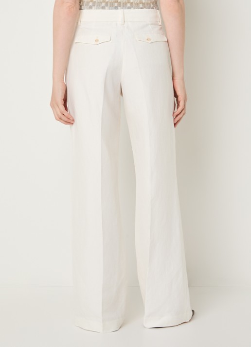 CLOSED Flye high waist straight fit broek met steekzakken - achterkant gebroken wit