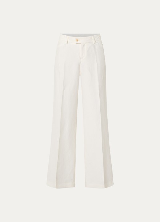 CLOSED Flye high waist straight fit broek met steekzakken - voorkant 4 gebroken wit