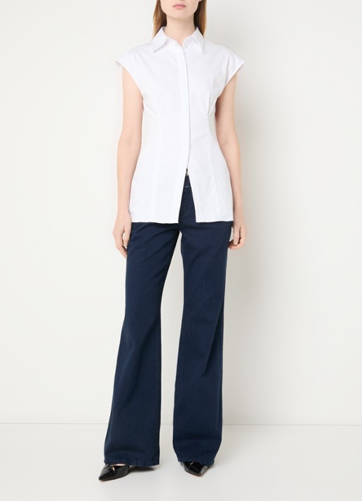 CLOSED Gillan high waist flared jeans met donkere wassing - voorkant 2 indigo