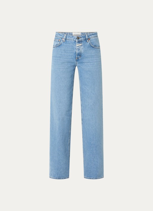CLOSED Gillan high waist flared jeans met lichte wassing - voorkant indigo