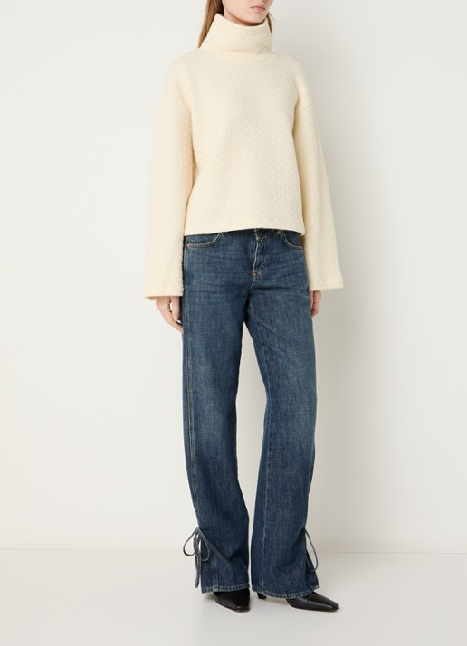 CLOSED Gillan mid waist straight leg jeans met donkere wassing - voorkant 2 indigo