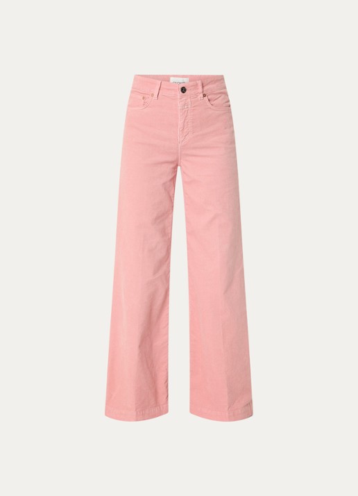 CLOSED Glow Up broek van corduroy met steekvakken - voorkant zalmroze