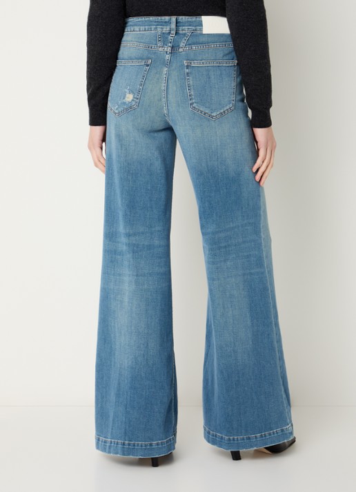 CLOSED Glow Up high waist flared jeans met lichte wassing - achterkant 5 indigo