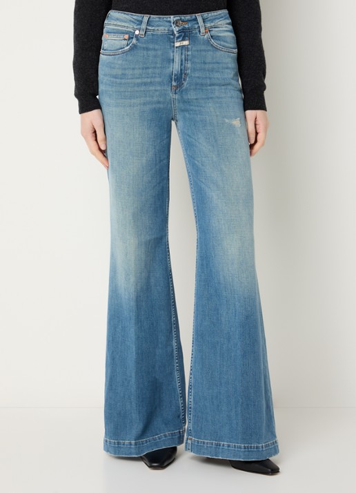 CLOSED Glow Up high waist flared jeans met lichte wassing