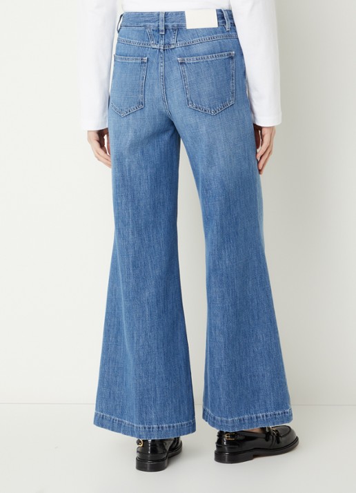 CLOSED Glow Up high waist flared jeans met medium wassing - achterkant indigo