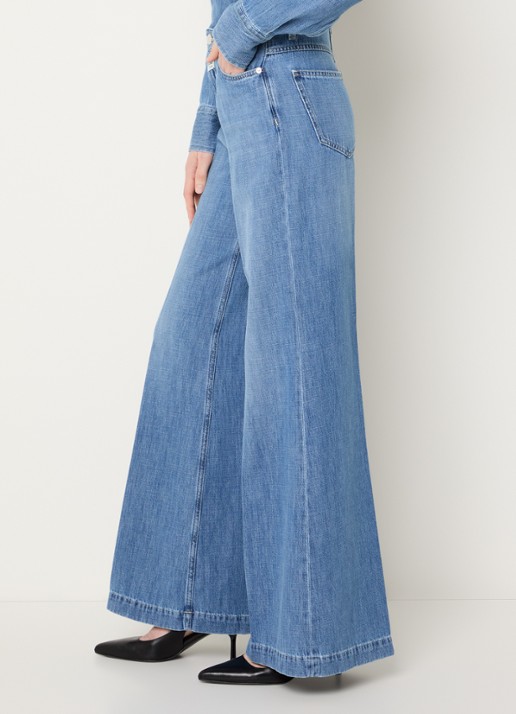 CLOSED Glow Up high waist flared jeans met medium wassing - detail 2 blauw