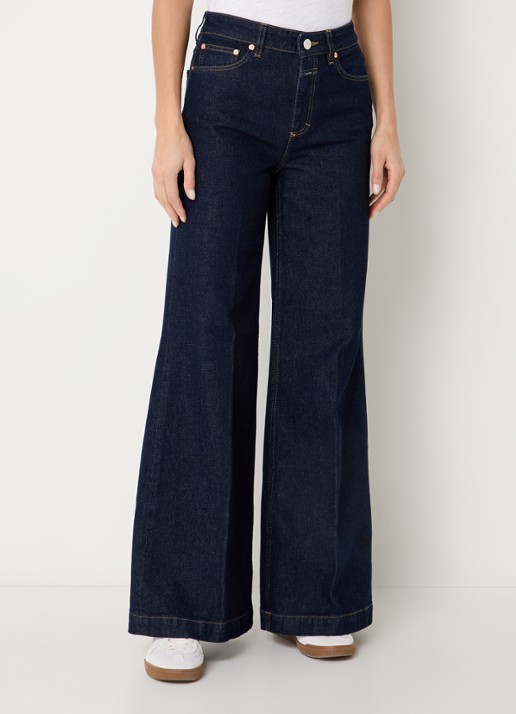 CLOSED Glow Up high waist wide leg jeans met donkere wassing