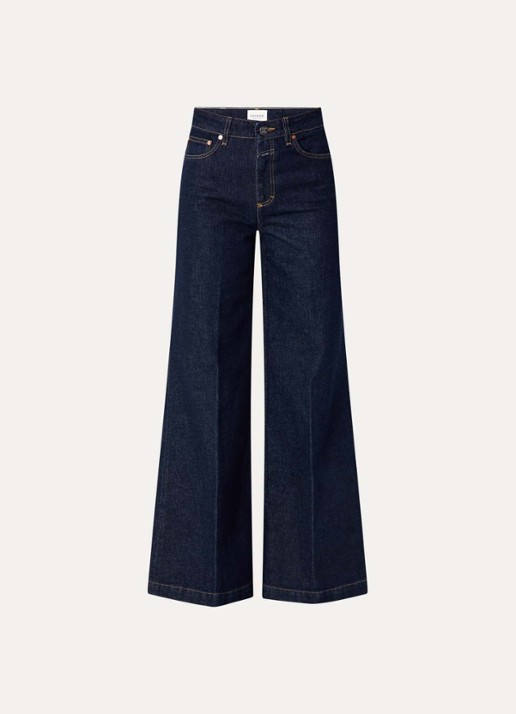 CLOSED Glow Up high waist wide leg jeans met donkere wassing - voorkant 4 indigo