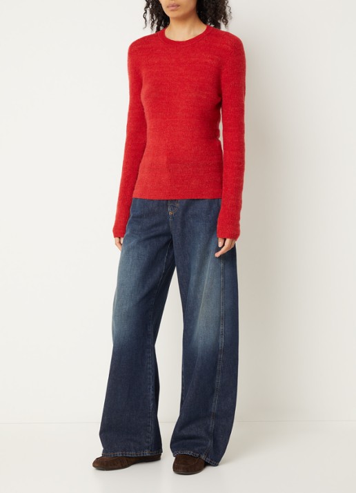 CLOSED Grofgebreide pullover in alpaca wolblend - voorkant 4 rood