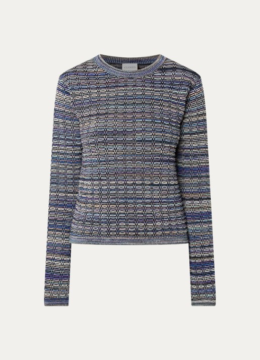 CLOSED Grofgebreide pullover met structuur - voorkant 2 zwart