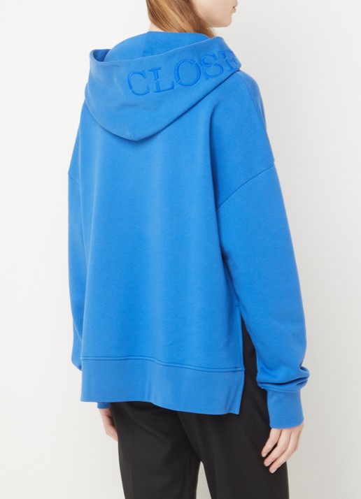 CLOSED Hoodie van  katoen met logoborduring - achterkant 5 blauw