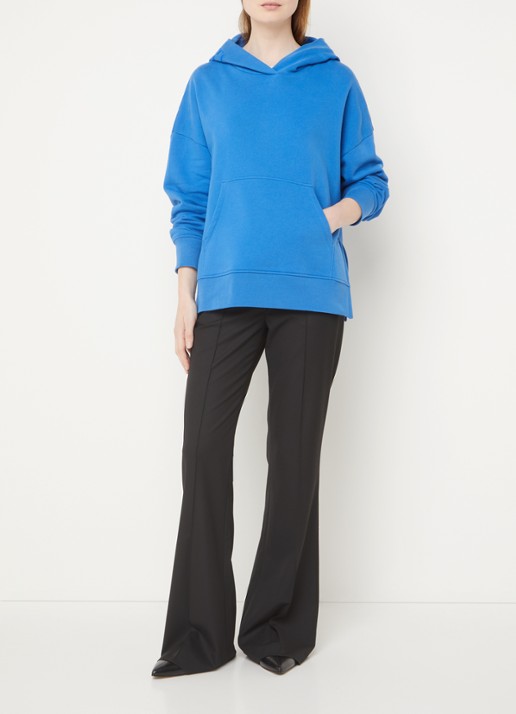 CLOSED Hoodie van  katoen met logoborduring - voorkant 4 blauw