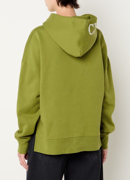 CLOSED Hoodie van  katoen met logoborduring - achterkant 3 groen