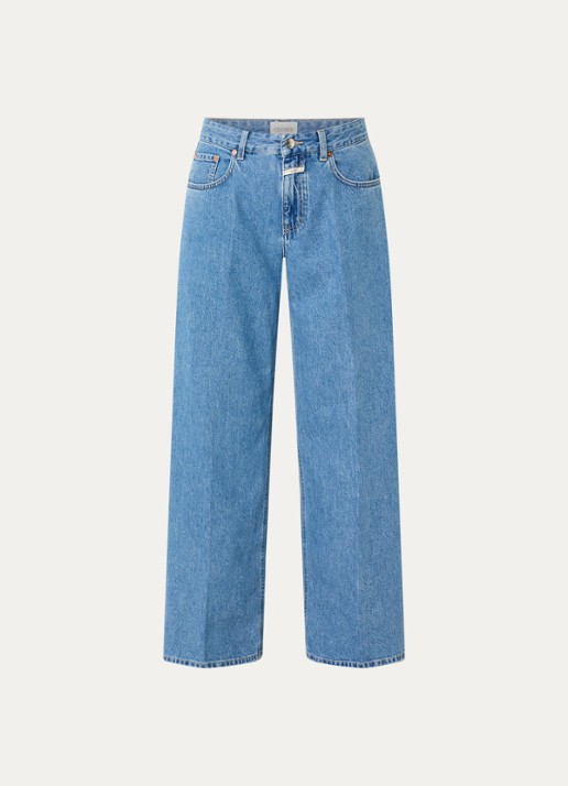 CLOSED Jayla cropped low waist wide fit jeans met medium wassing - voorkant jeans