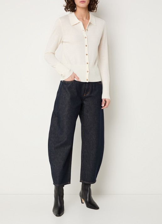 CLOSED Jazzie high waist balloon fit jeans met donkere wassing - voorkant 5 indigo