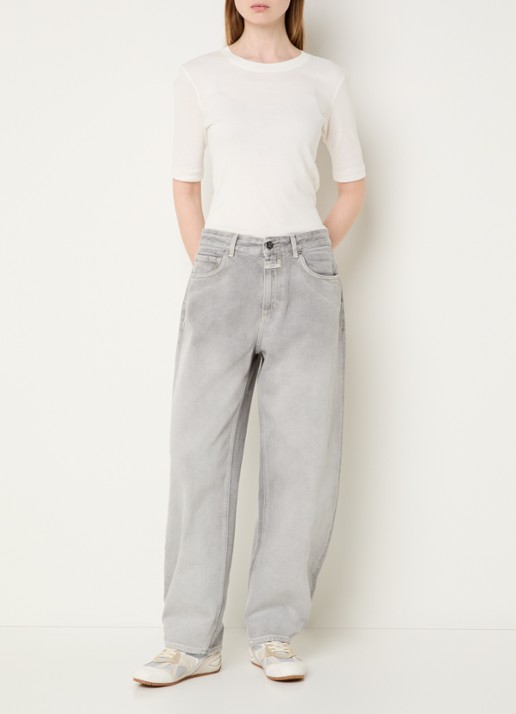 CLOSED Jazzie high waist balloon fit jeans met gekleurde wassing - voorkant 5 grijsmele