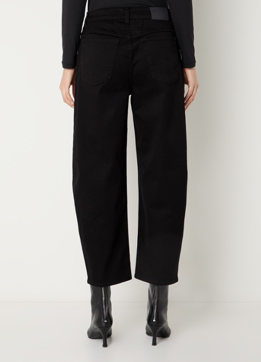 CLOSED Jazzie high waist cropped tapered jeans met gekleurde wassing - achterkant zwart
