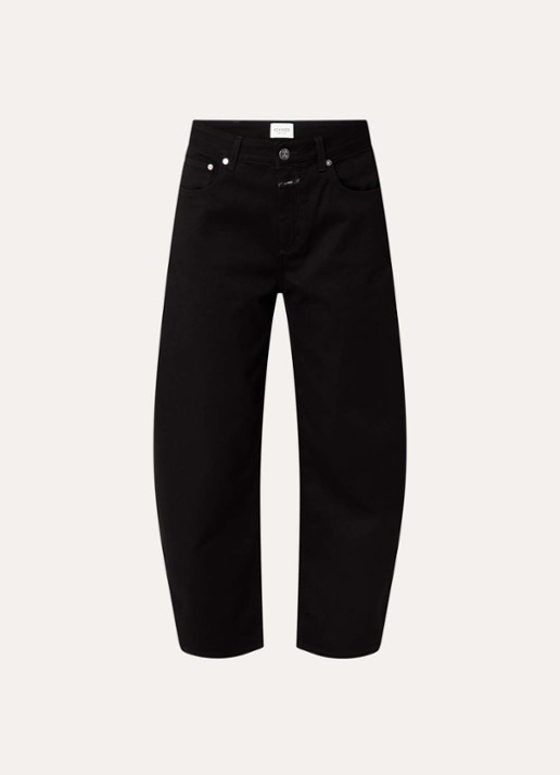 CLOSED Jazzie high waist cropped tapered jeans met gekleurde wassing - voorkant 2 zwart